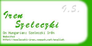 iren szeleczki business card